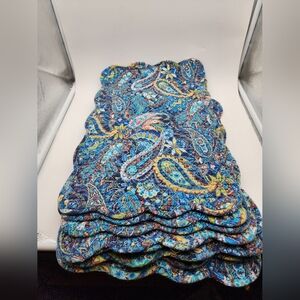 C & C California Quilted Boho Placemats Blue Multicolor Set Of 8